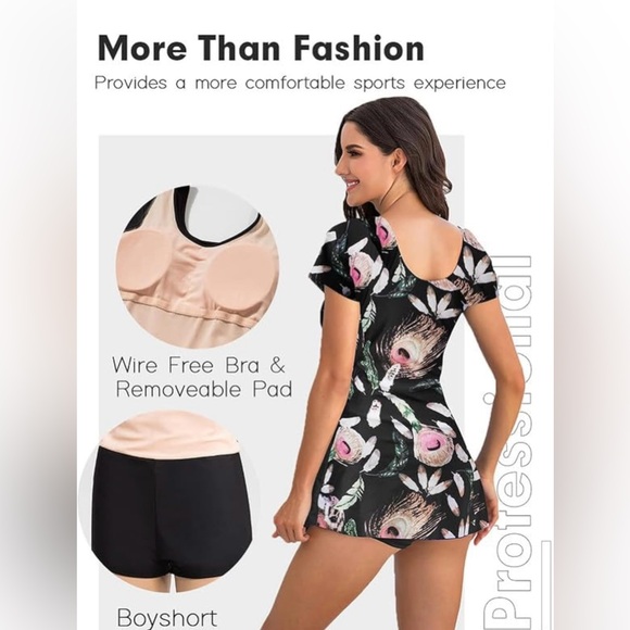 NWT ECUPPER One Piece Shaping Swim Dress Medium - Picture 3 of 9